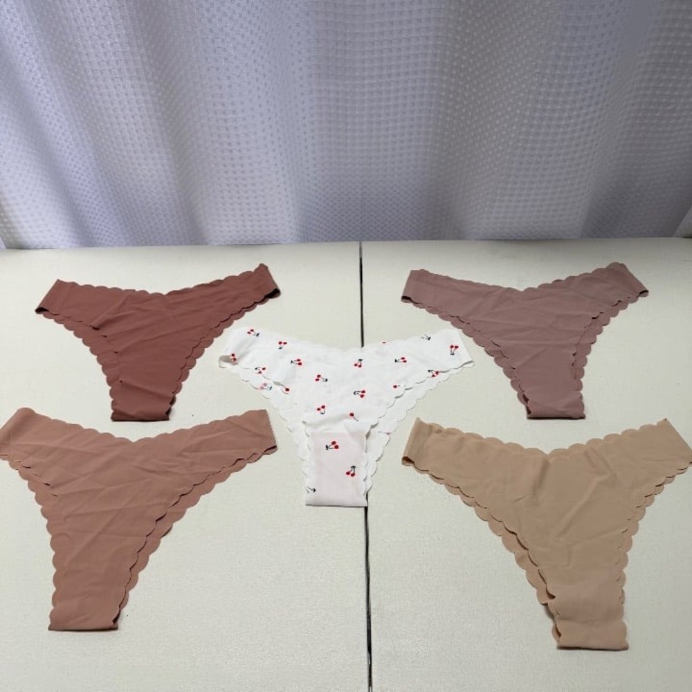 5 Pack Women's Seamless Thong Panties Small